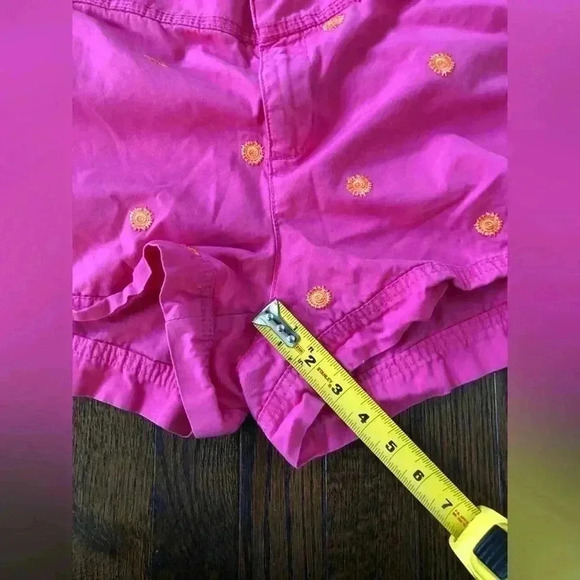 Lilly Pulitzer Women's 14 Pink Embroidered Cotton 3” Inseam Mid-Rise Shorts - Picture 5 of 12